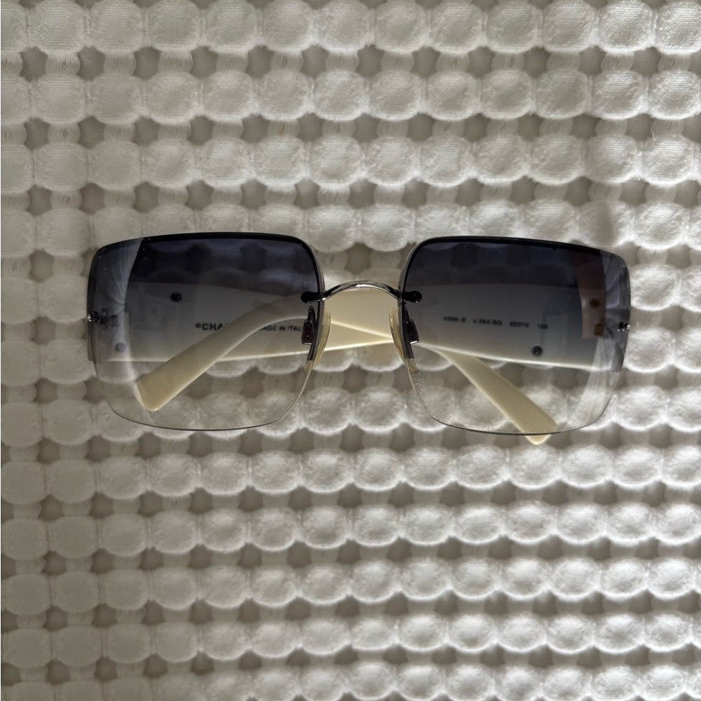 Chanel Rimless Sunglasses w/ Crystal CC Logo